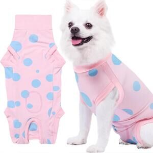 NWT Comwish Dog Recovery Suit Post Spay or Neuter, Pink, XL